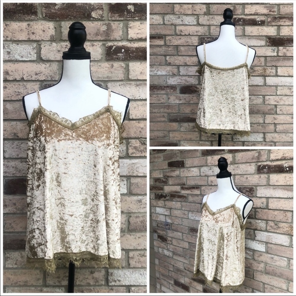 Crushed velvet tank top